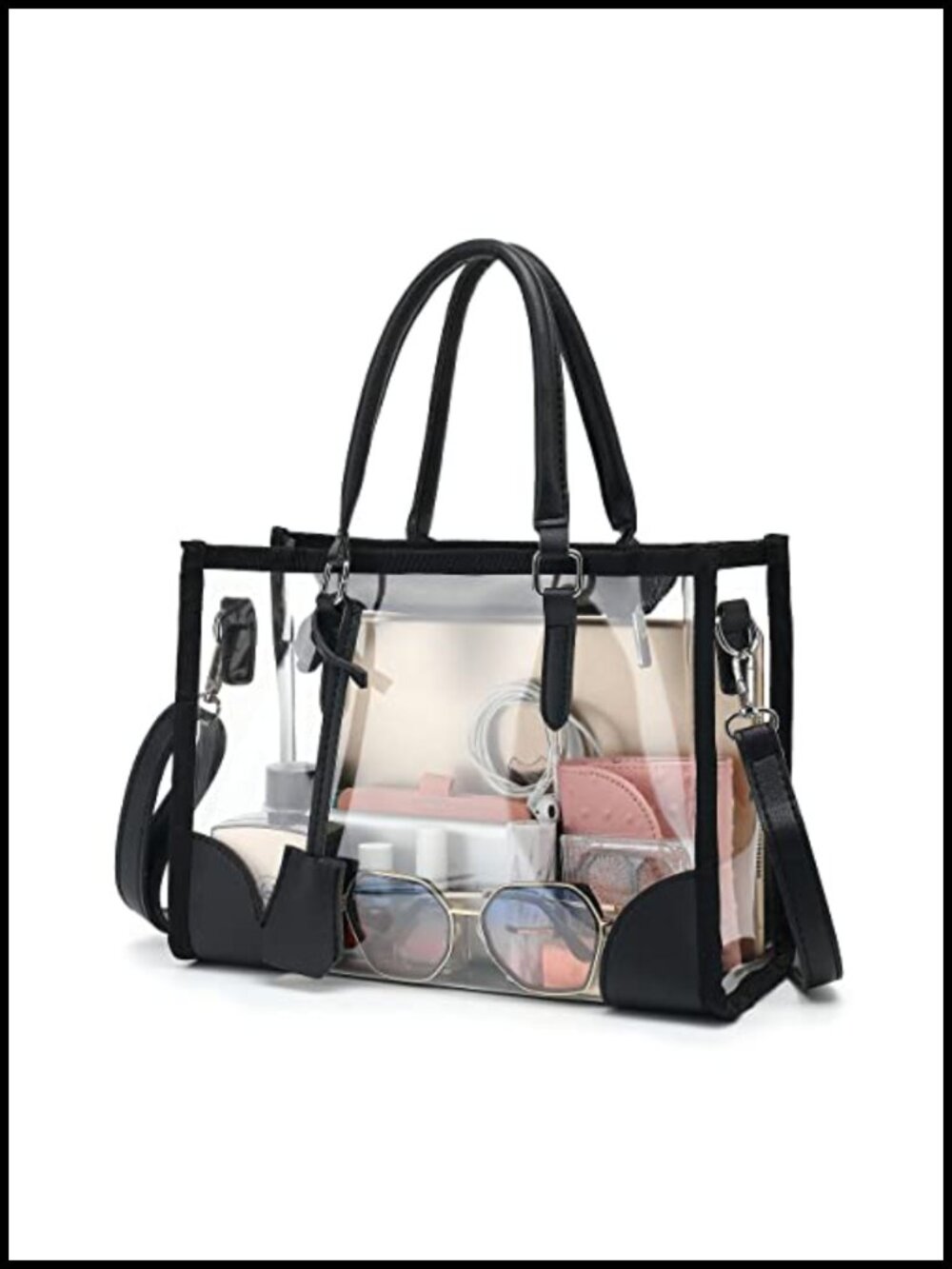 Clear Tote Bag Stadium Approved Transparent Crossbody Handbag